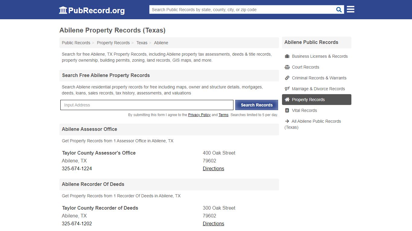 Free Abilene Property Records (Texas Property Records)