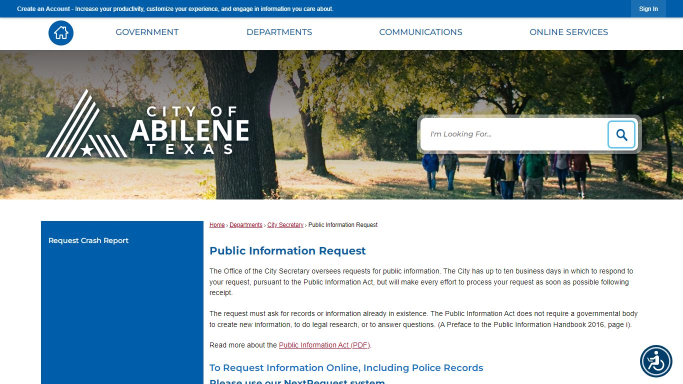 Public Information Request | Abilene, TX