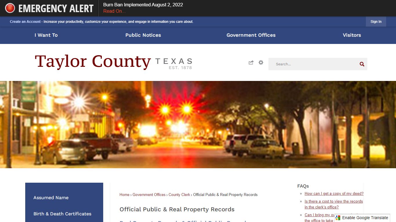 Official Public & Real Property Records | Taylor County ...